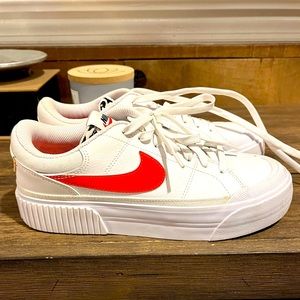 Nike Court Legacy Lift (orange and leopard) - worn one time! Size 8